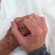 Holding my Mom's hand for the very last time.