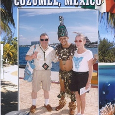 Richard and Marcia's end of their first High Seas Rally Cruise.  Last stop Island stop Cozumel Carlos and Charlie's