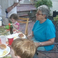 Hanging with her great niece - Lily, Summer 2011
