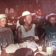 Gracella Horace, Loris Shannon, Marcia Shaw in Paynesville, Liberia at Babe Railey's wedding.