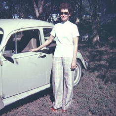 Mom and the VW.