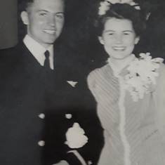 Wedding Photo at the Chapel, Corpus Christi Naval Air Station,  Texas 1945