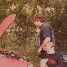 He used to jump off his mower and always working on the cars. We never had any luck with cars.