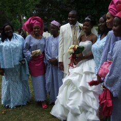From L-R: Taiye Ogunkoya, Folu Odubanjo, Daddy Ogunkoya, Paul & Faith Ogunkoya, Kenny Ogunkoya, Bunmi Ibukunoluwa & Mummy. (Family Picture on Paul & Faith's day)