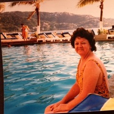 mom enjoying Puerta Vallarta Mexico 1990