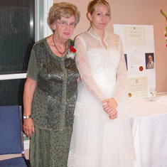2003 Marg with Alix (wearing Marg's wedding dress at the 50th anniversary celebration)