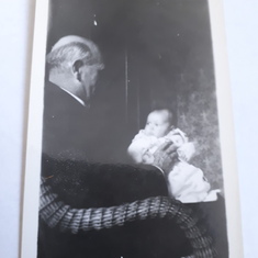 November 1929 - Margaret being held by her dad, John Bush