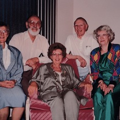 The Gang of Five! Intrepid travellers. Joyce, Madge, Mum, Dad and Earle. 