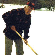 Bill shoveling snow!