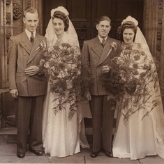 the double wedding held on 12th June 1949
Left to right - Ron and Rose Abrams and Bill and Marge Smith