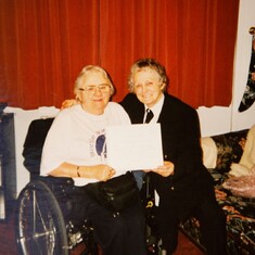 Margaret and long time charity supporter and friend Gertie Farmery