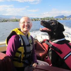 2020: Boating with Olive in Osoyoos. Already diagnosed with stage 4 cancer 