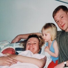 After giving birth to Henry at home - 1998