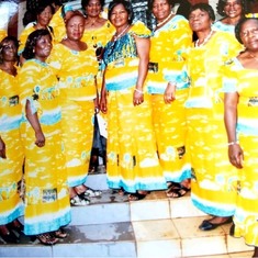 Mrs. Tandap (far right) with choir members