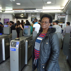 Mum in London about to take underground train 