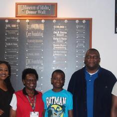 Dr (MRS) OMOTOWA at the Museumof Idaho with one of her children, a daughter-in-law and grandchildren