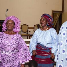 Dr (MRS) OMOTOWA at chiurch with her children, daughter-in-law and grandchildren