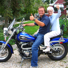 Riding Grandson Jim's Motorcycle