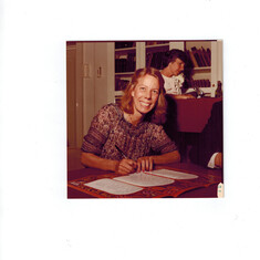 Margot signing the kituba when Elliot and I were married, June 14, 1981