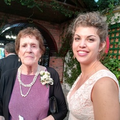 Mom at Jesse's wedding with Emily, Oct, 2019 in Newmarket Ontario.