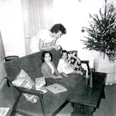 Kerst met dochters 1961