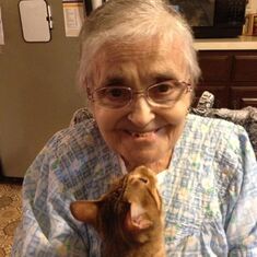 Mom with her grand-kitty