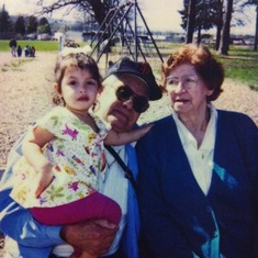 Grandpa holding Jessi and Grandma