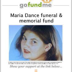 Maria Dance GoFundMe campaign poster