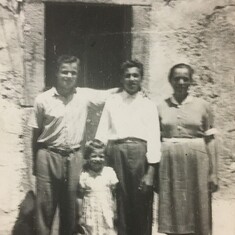 My Angel Pappa with his Mamma Nonna, his brother Zio Nino, and His sister Carmela back in Forza, Sicily