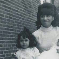 Me & mom in front of grandma Jeans house in Brookslope Paterson NJ