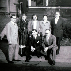 Marie with husband Albert, brother Sam and his wife Stella Lucidi, brother Michael? and parents Rose and Pasquale, 1948?
