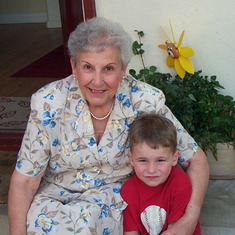 Marie with grandson Maxwell, 2001