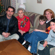 Marie with her sons family Albert Michael, Teresa, AJ MIchael, and Maxwell DeMayo, 2009