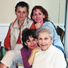 Daughter-in-law Teresa with her mother Nancy Hill, friend Mickey Palubeskie and Marie, 2003?
