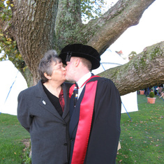 Errol's PhD graduation kiss