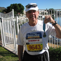 Roger Wood honored Marilyn at marathon
