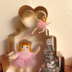 One of Mom's miniature creations, inside of a cookie cutter.