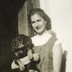 Mom before she married Dad, while in Mexico with her beloved dog