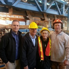 Marilyn, Charles, Stan and Dennis at Dennis Smith's sawmill