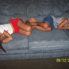 Marinah and Sam; they frequently fell asleep like this