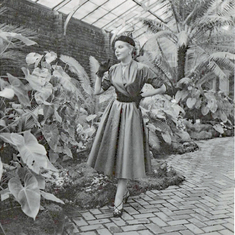 Marion on a modeling shoot at the National Arboretum in Washington DC, circa 1952