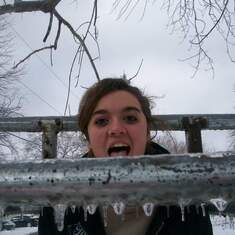 Marissa being silly in the snow