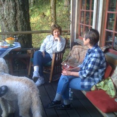 Marjie with Susan and Snoop at the cabin 8-31-2011