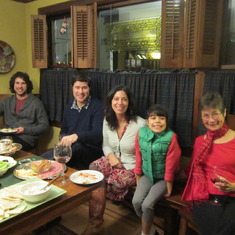 Matt, Derek, Sunita , Izzyie & Marjie- Evensen's Holiday gathering Dec. 2012