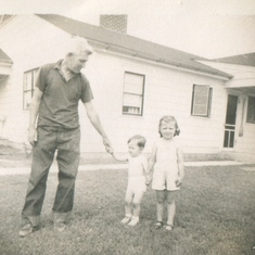 Marj - Age 4 - with Dad & Brother Jim