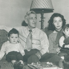 Marj - Age 5  - Family Photo with Parents and Siblings - 1950