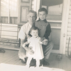 Marj - Age 1 - with Dad & Older Brother Charlie - 1946