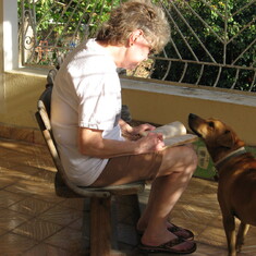 Marj in Puerto Rico with Chick's Dog Choko  -  circa 2004