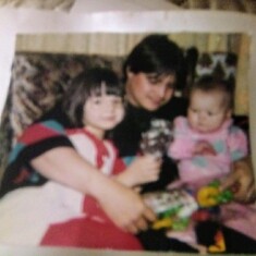 1989 Christmas time with his babygirls
