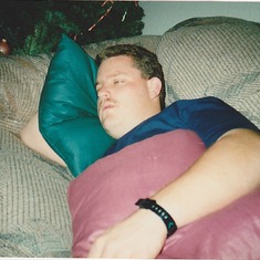 Mark napping Blythe  Dec 1992